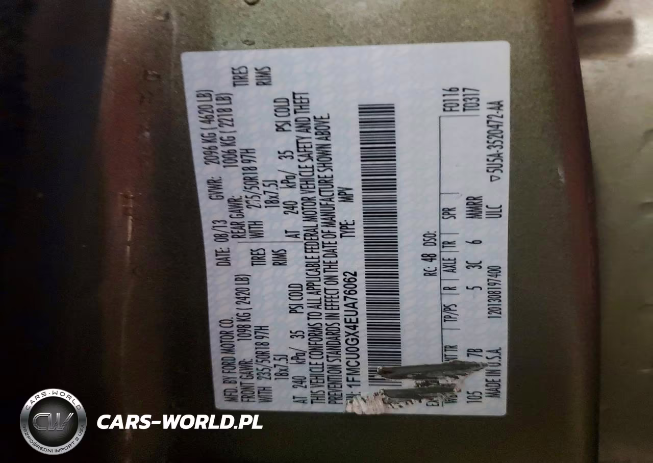 2014 Ford Escape Se VIN:1FMCU0GX4EUA76062 - 13