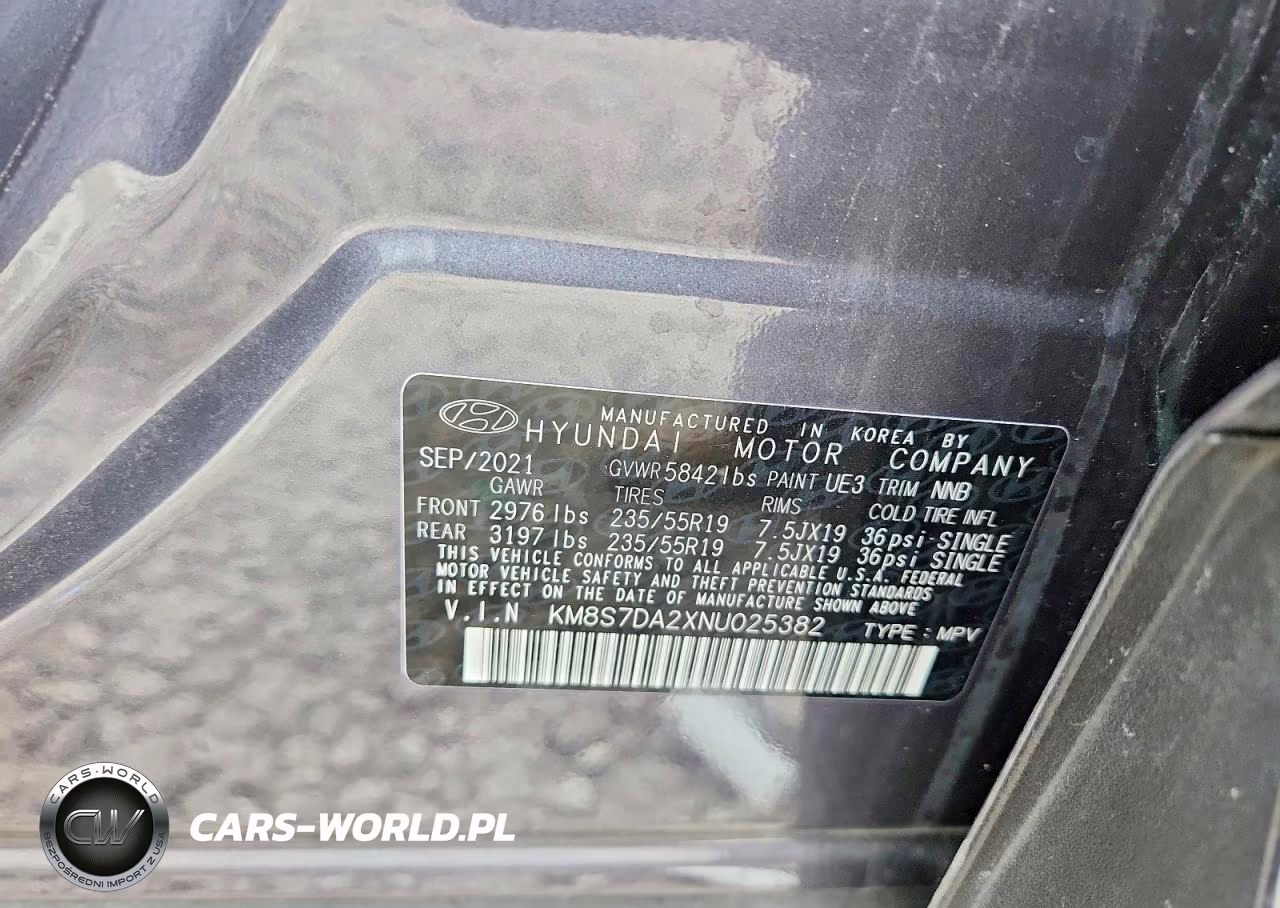 2022 Hyundai Santa Fe Limited VIN:KM8S7DA2XNU025382 - 13