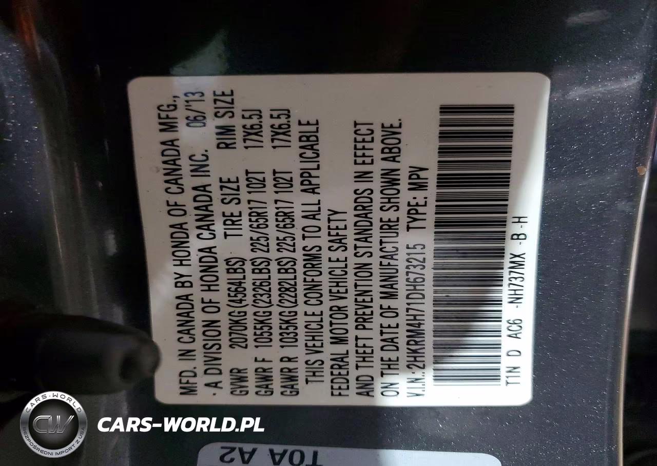 2013 Honda Cr-V Exl VIN:2HKRM4H71DH673215 - 14