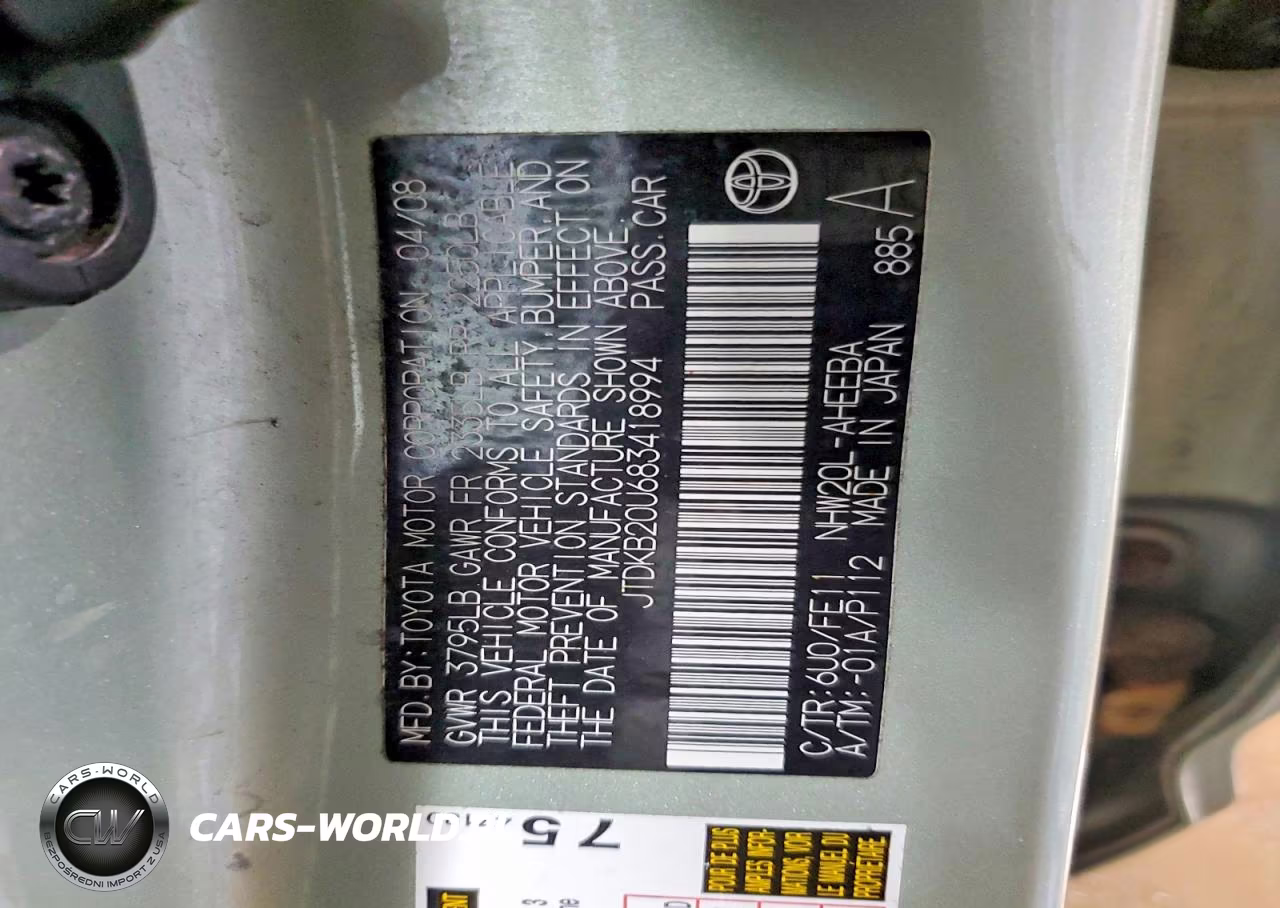 2008 Toyota Prius Base VIN:JTDKB20U683418994 - 12
