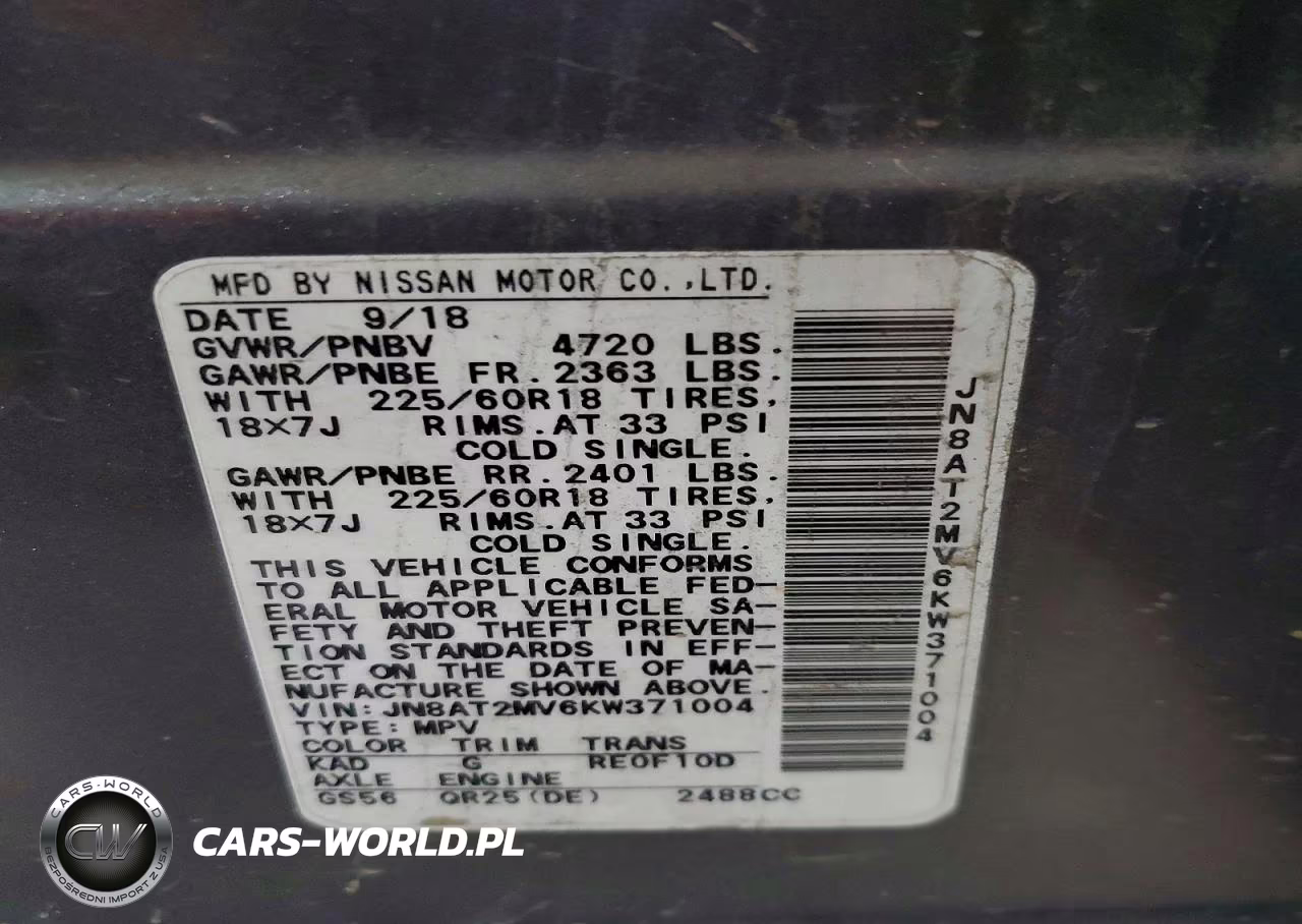 2019 Nissan Rogue Sv VIN:JN8AT2MV6KW371004 - 13