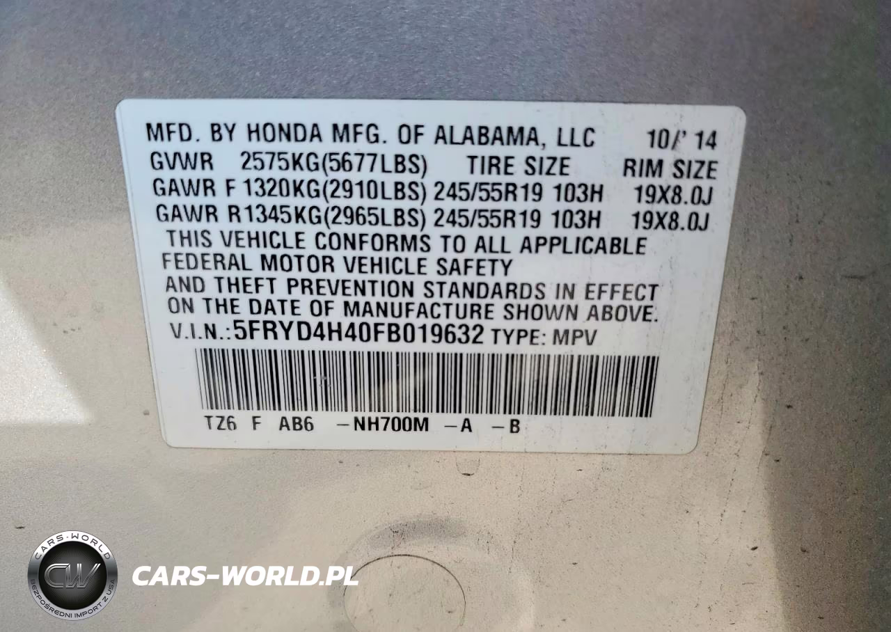 2015 Acura Mdx Technology VIN:5FRYD4H40FB019632 - 13