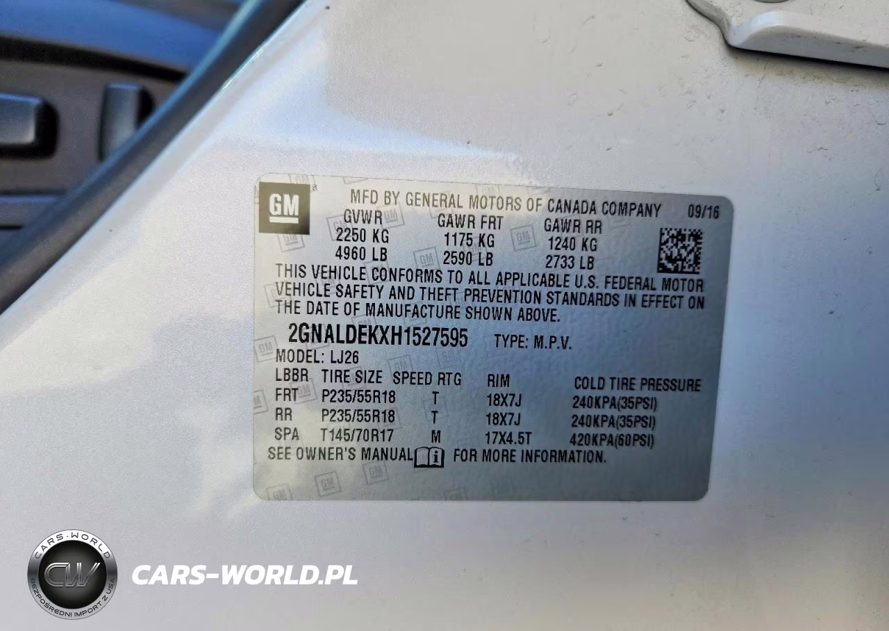 2017 Chevrolet Equinox Premier VIN:2GNALDEKXH1527595 - 14
