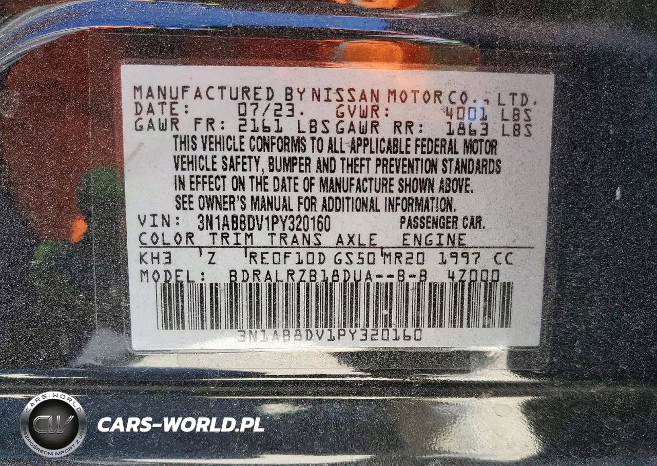2023 Nissan Sentra Sr VIN:3N1AB8DV1PY320160 - 13