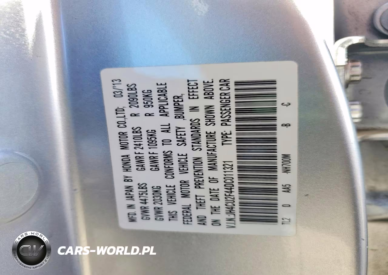 2013 Acura Tsx VIN:JH4CU2F44DC011321 - 13