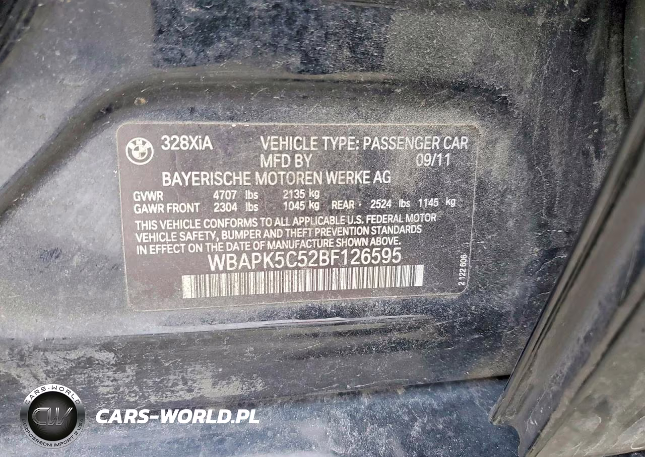 2011 BMW 328 Xi Sulev VIN:WBAPK5C52BF126595 - 12