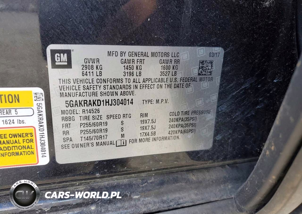 2017 Buick Enclave VIN:5GAKRAKD1HJ304014 - 13