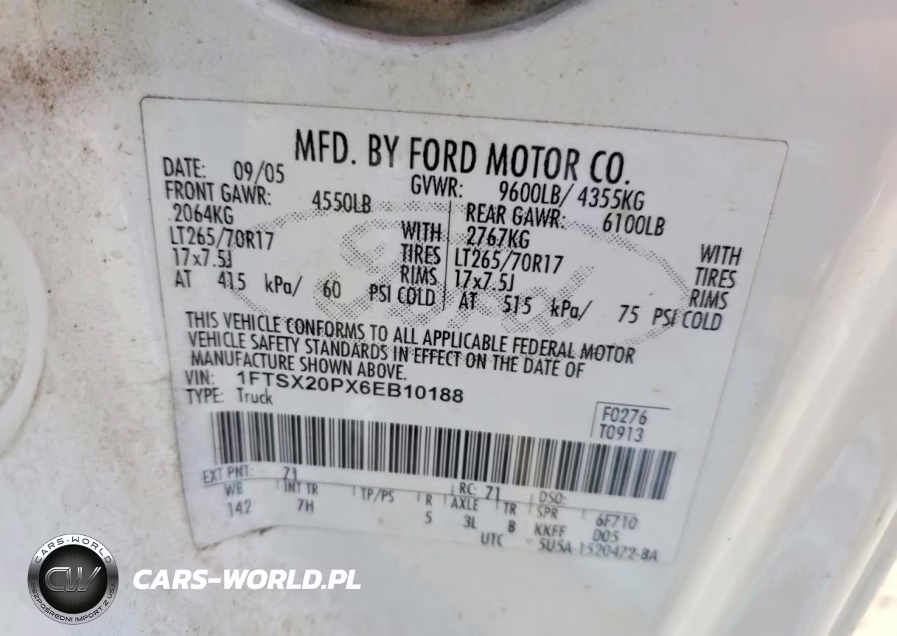 2006 Ford F250 Super Duty VIN:1FTSX20PX6EB10188 - 12