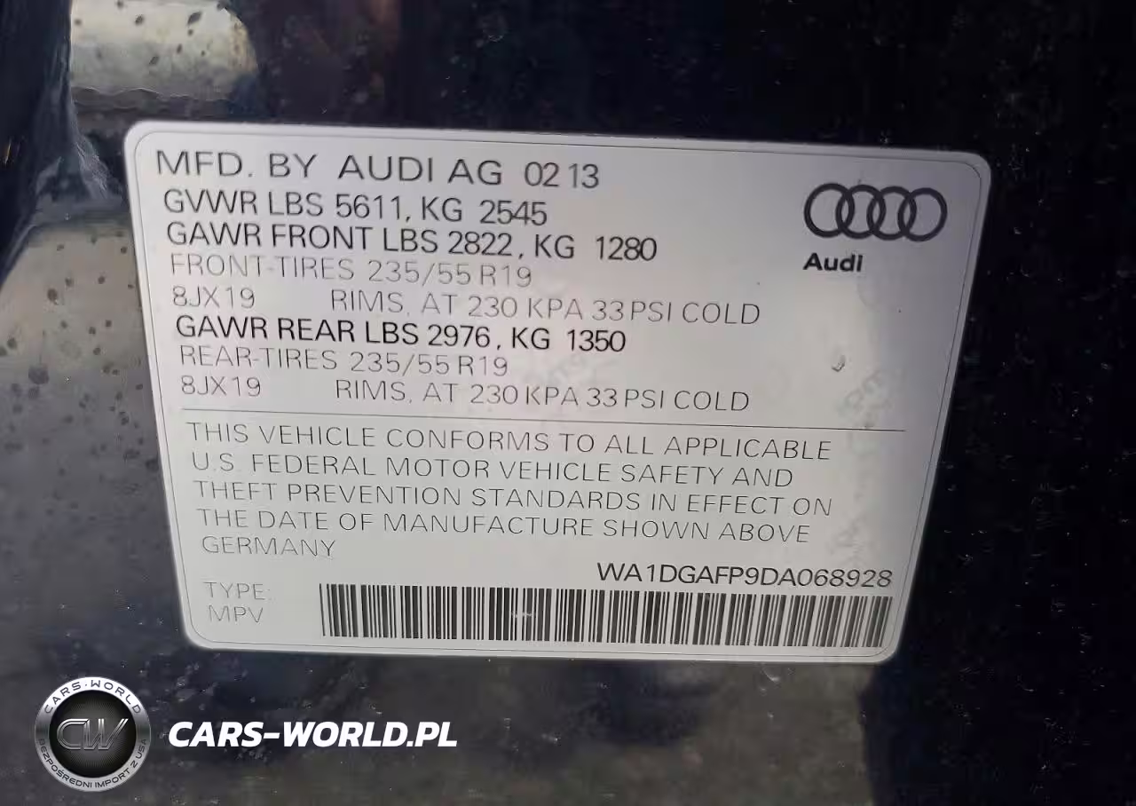 2013 Audi Q5 Premium VIN:WA1DGAFP9DA068928 - 14