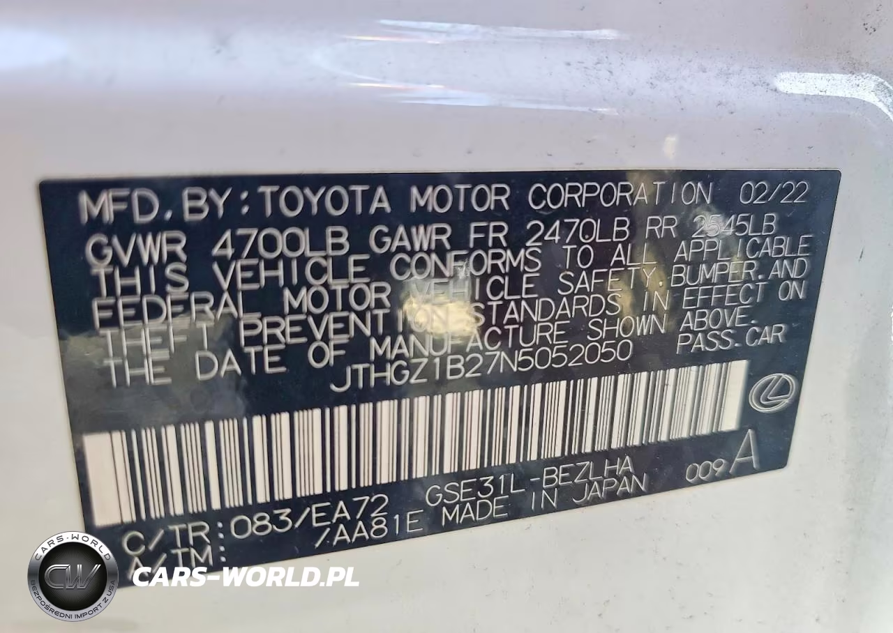 2022 Lexus Is 350 F Sport VIN:JTHGZ1B27N5052050 - 12