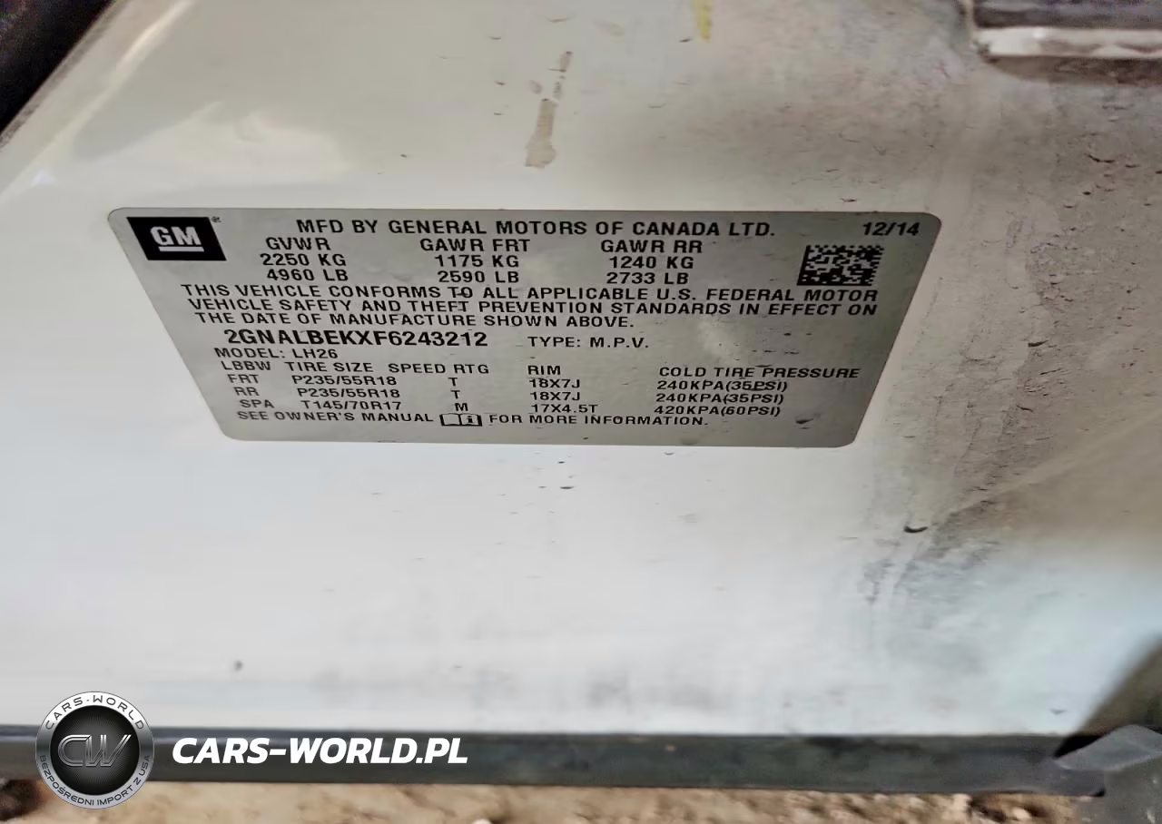 2015 Chevrolet Equinox Lt VIN:2GNALBEKXF6243212 - 13