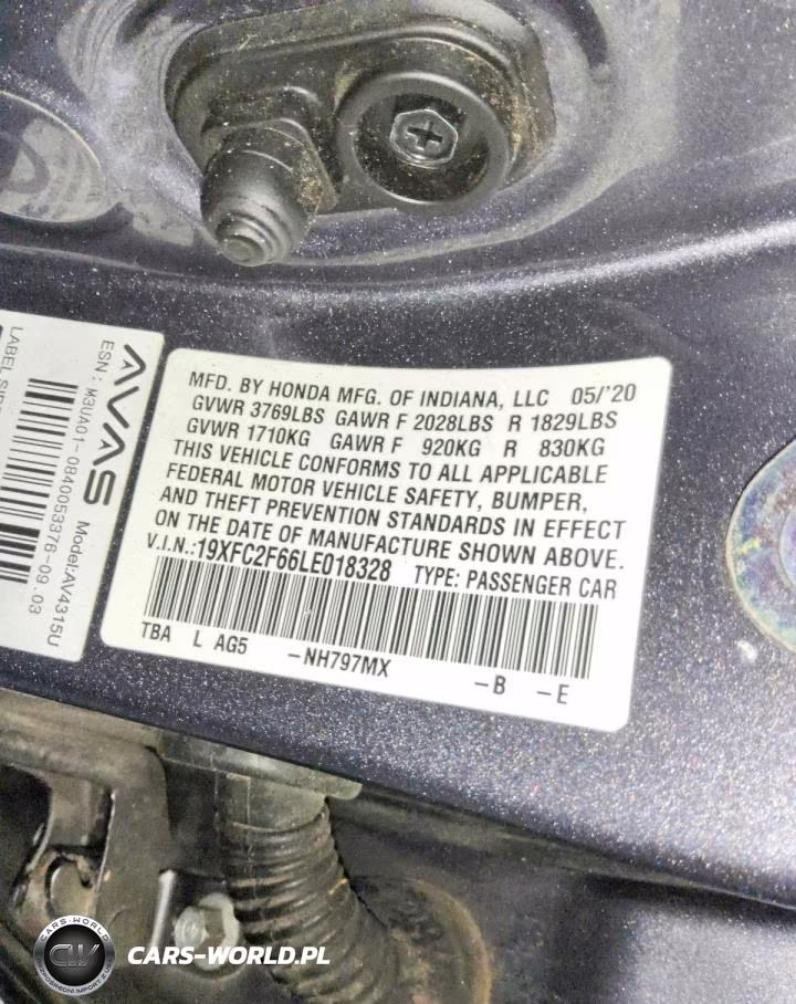 2020 Honda Civic Lx VIN:19XFC2F66LE018328 - 12