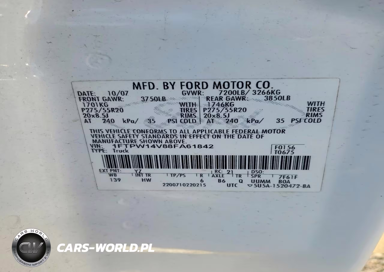 2008 Ford F150 Supercrew VIN:1FTPW14V88FA61842 - 12