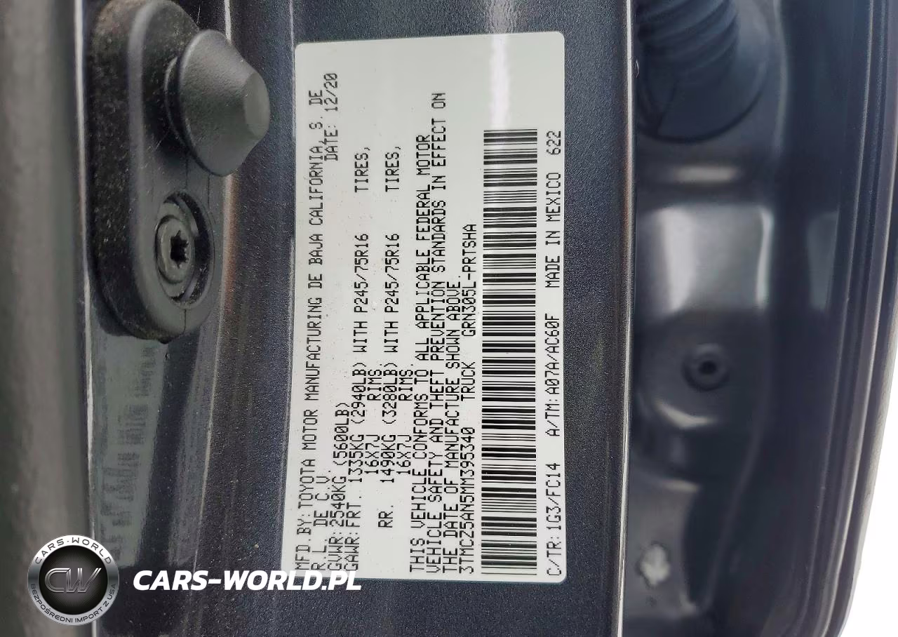 2021 Toyota Tacoma Sr5 V6 VIN:3TMCZ5AN5MM395340 - 12