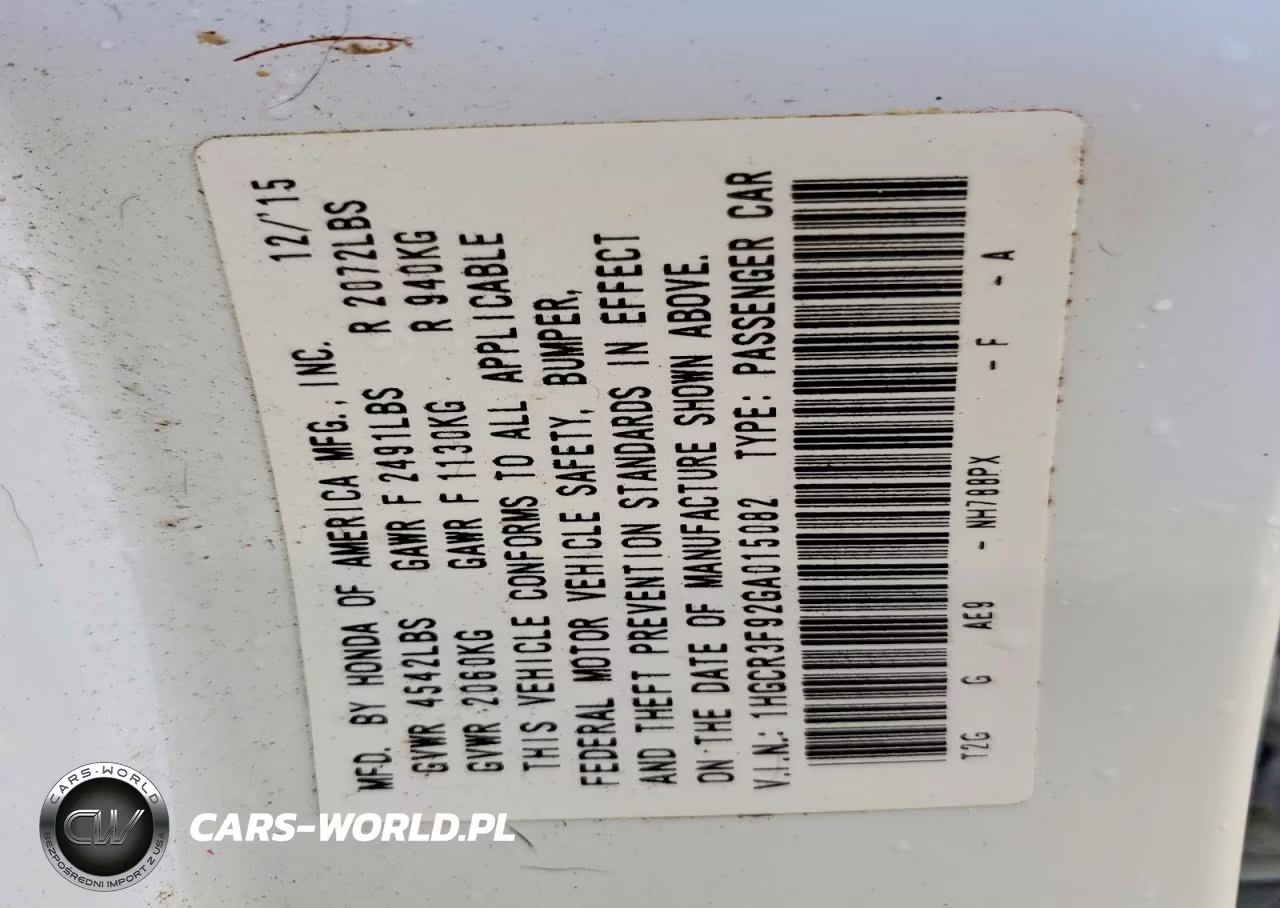 2016 Honda Accord Touring VIN:1HGCR3F92GA015082 - 12
