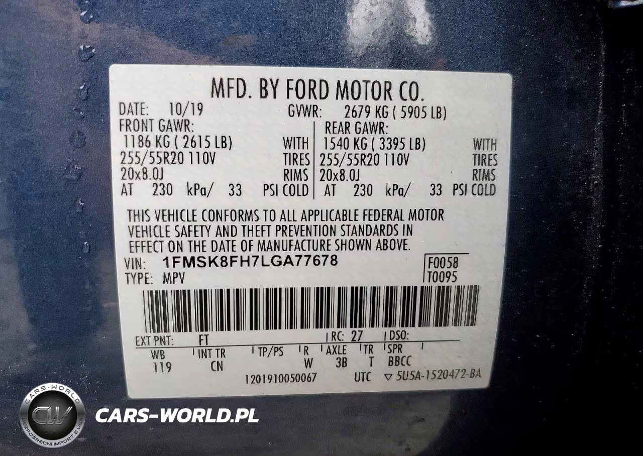 2020 Ford Explorer Limited VIN:1FMSK8FH7LGA77678 - 13