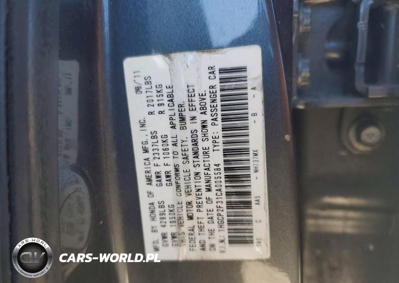 2012 Honda Accord Lx VIN:1HGCP2F31CA005584 - 13