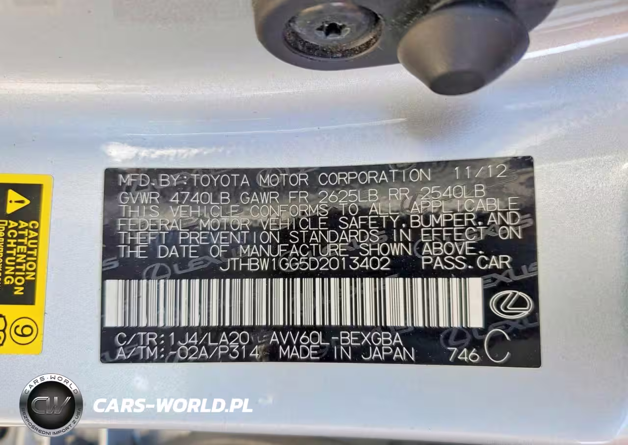 2013 Lexus Es 300H Base VIN:JTHBW1GG5D2013402 - 12