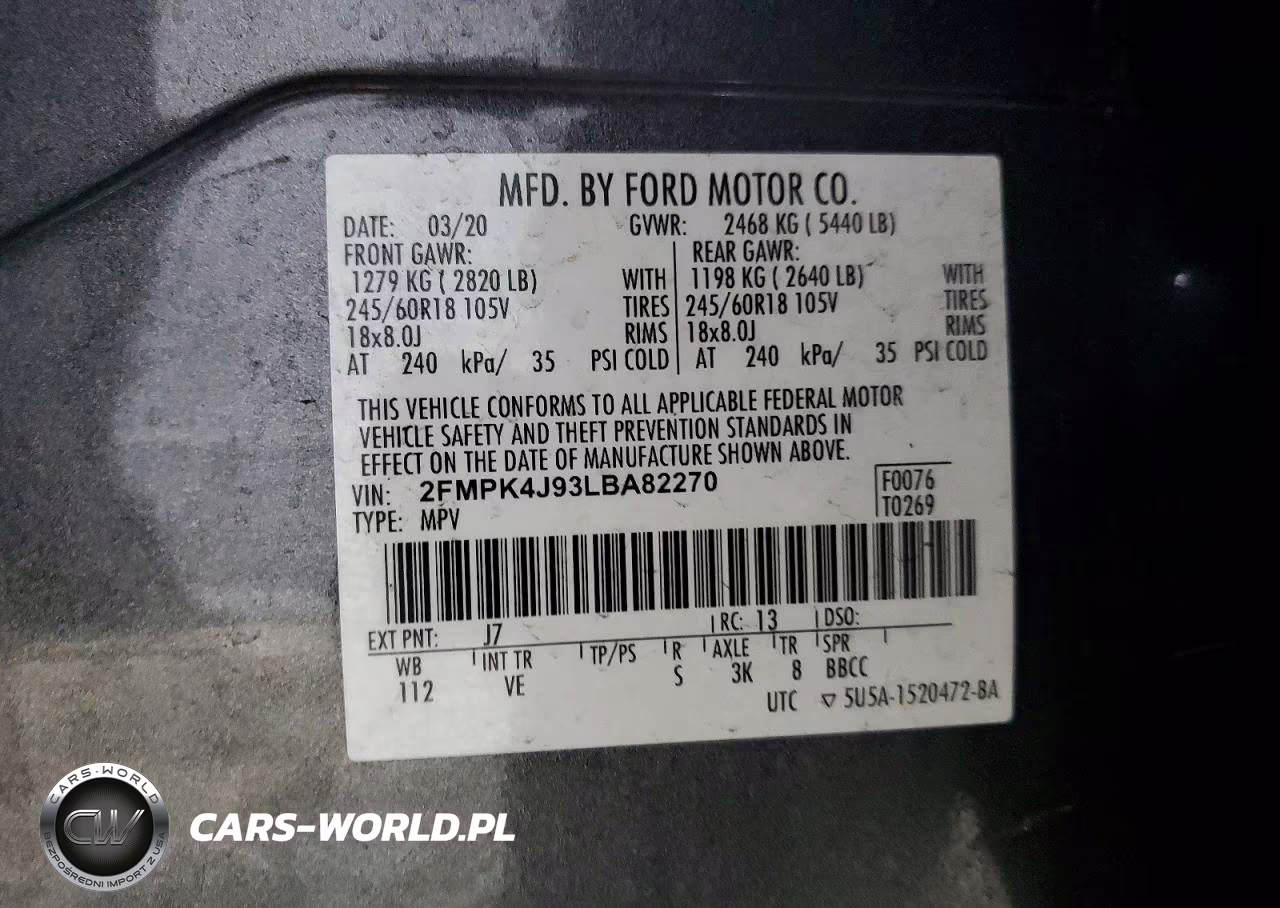 2020 Ford Edge Sel VIN:2FMPK4J93LBA82270 - 14