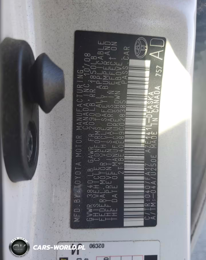 2009 Toyota Corolla Xrs VIN:2T1BE40E89C028385 - 12