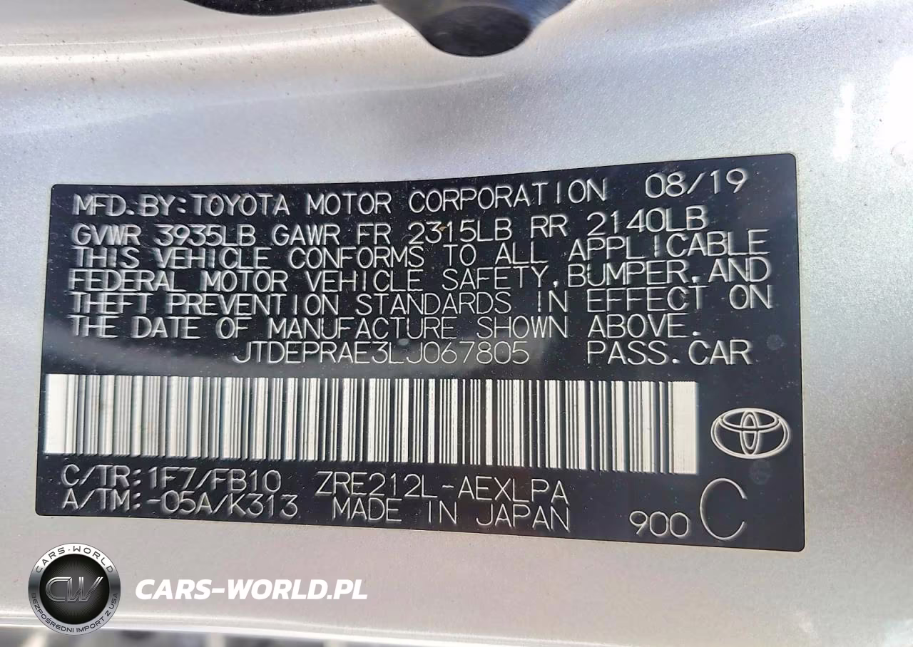 2020 Toyota Corolla Le VIN:JTDEPRAE3LJ067805 - 12