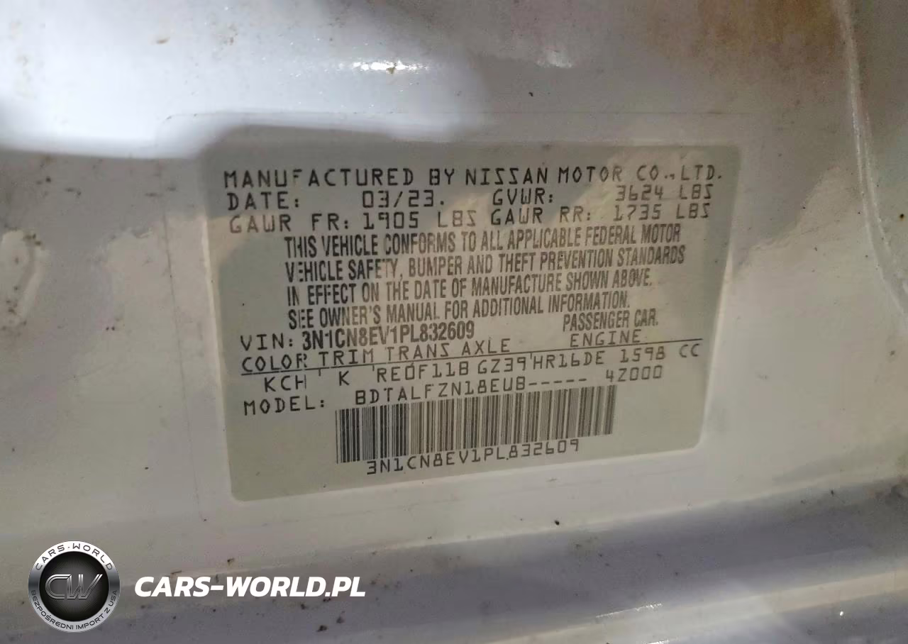 2023 Nissan Versa Sv VIN:3N1CN8EV1PL832609 - 12