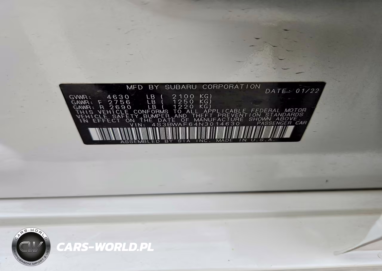 2022 Subaru Legacy Premium VIN:4S3BWAF64N3014630 - 13