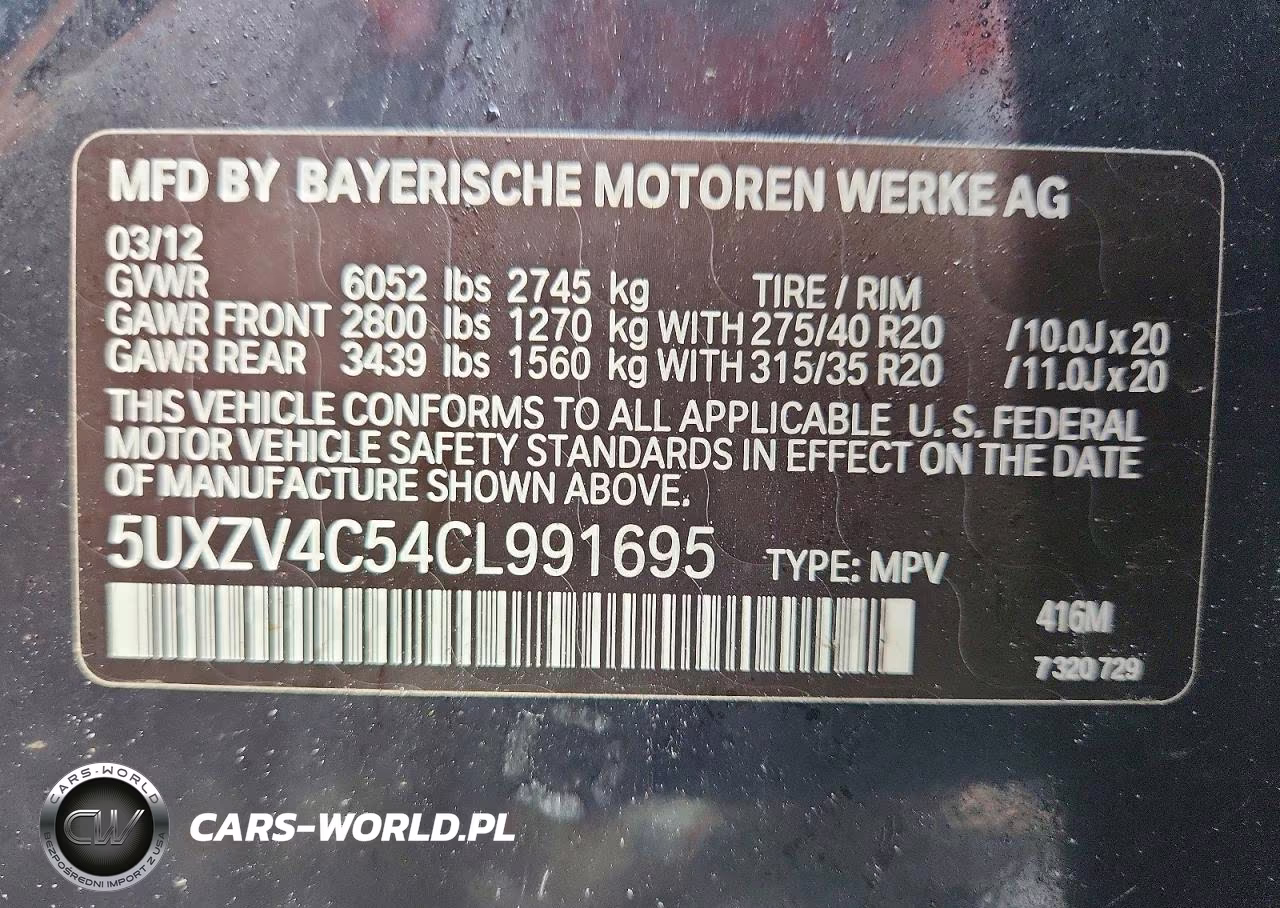 2012 BMW X5 xDrive35I VIN:5UXZV4C54CL991695 - 14