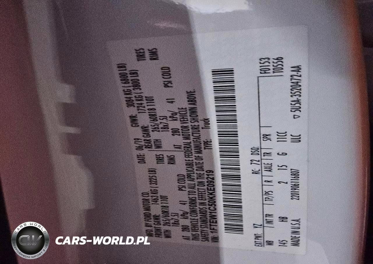 2019 Ford F150 Supercrew VIN:1FTEW1C50KKE09219 - 12