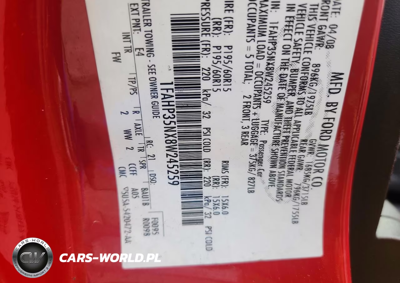 2008 Ford Focus Se VIN:1FAHP35NX8W245259 - 12