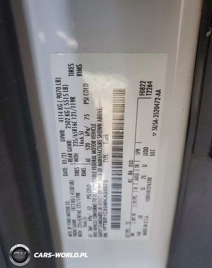 2021 Ford Transit Cargo Van T- VIN:1FTBR1C89MKA05973 - 14