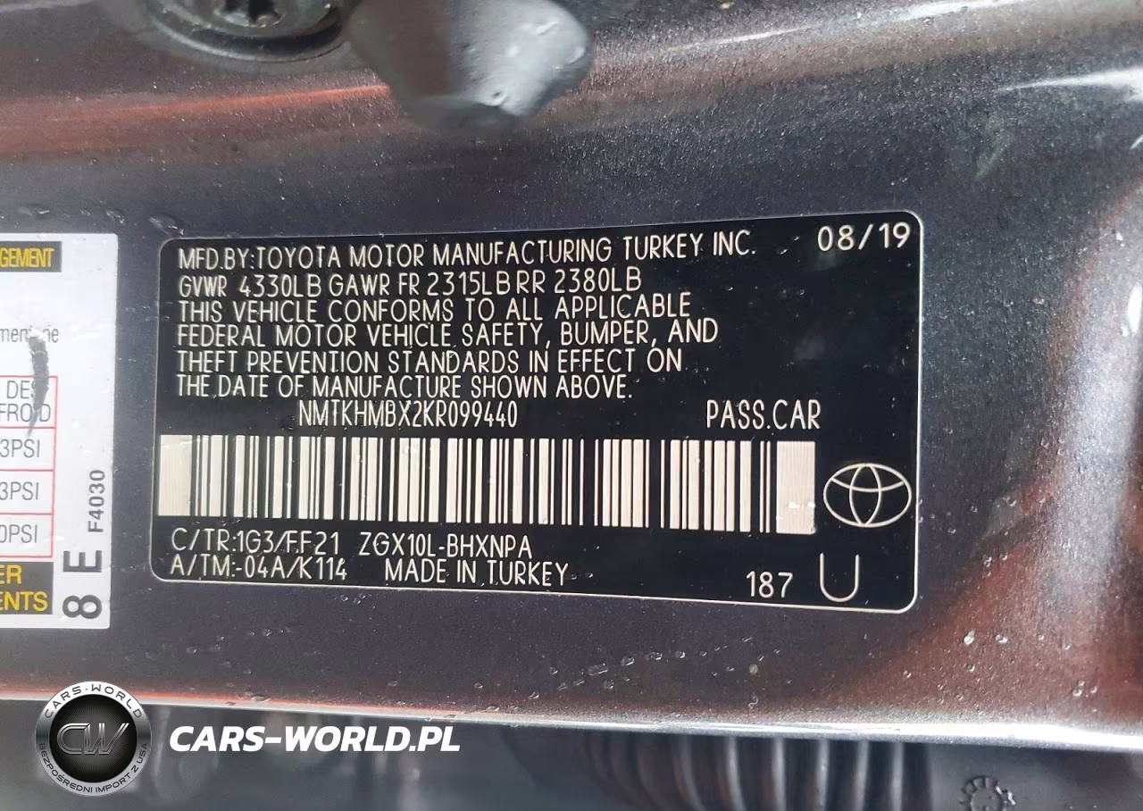 2019 Toyota C-Hr Xle VIN:NMTKHMBX2KR099440 - 12