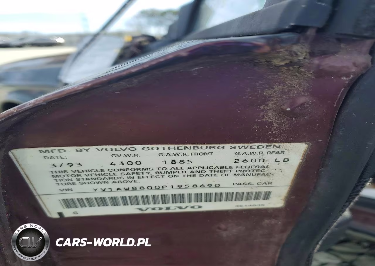 1993 Volvo 240 VIN:YV1AW8800P1958690 - 12
