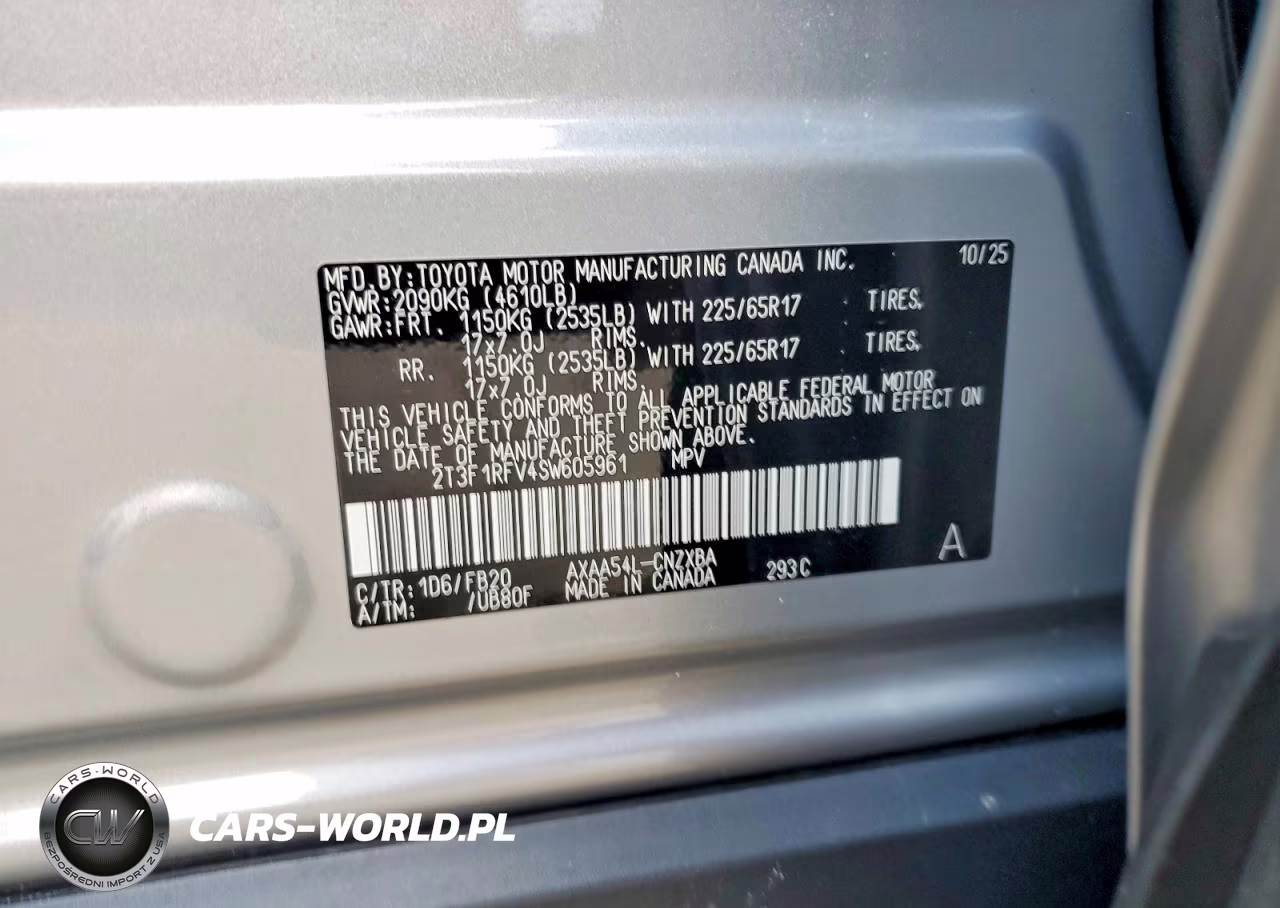 2025 Toyota Rav4 Le VIN:2T3F1RFV4SW605961 - 13