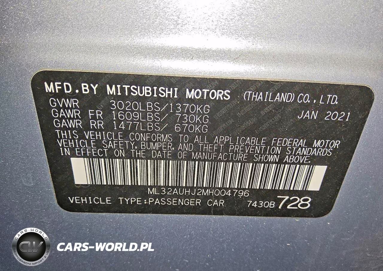 2021 Mitsubishi Mirage Es VIN:ML32AUHJ2MH004796 - 12