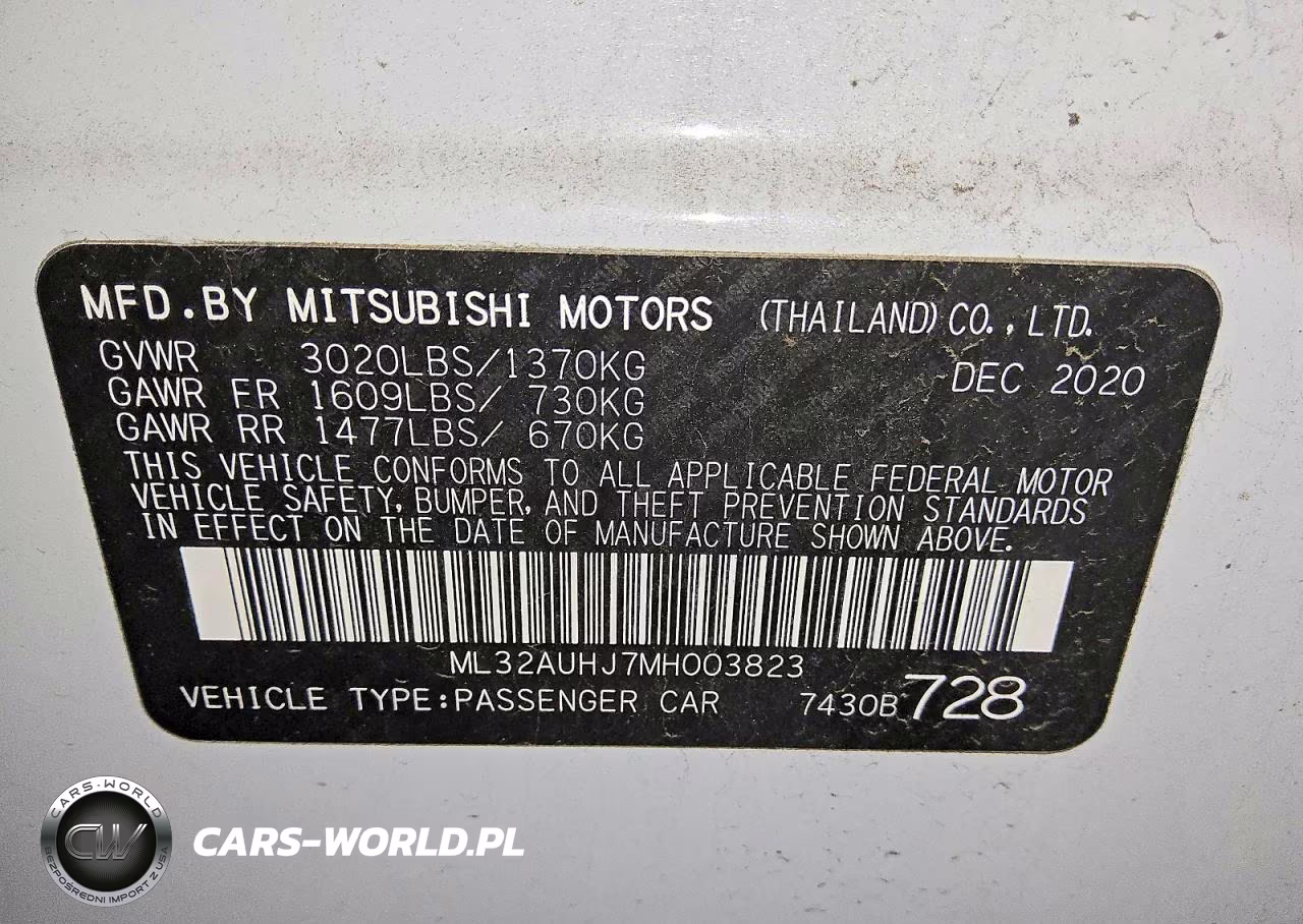 2021 Mitsubishi Mirage Es VIN:ML32AUHJ7MH003823 - 12