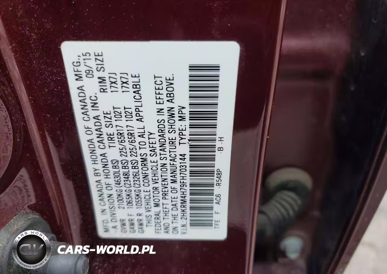 2015 Honda Cr-V Exl VIN:2HKRM4H79FH703144 - 13