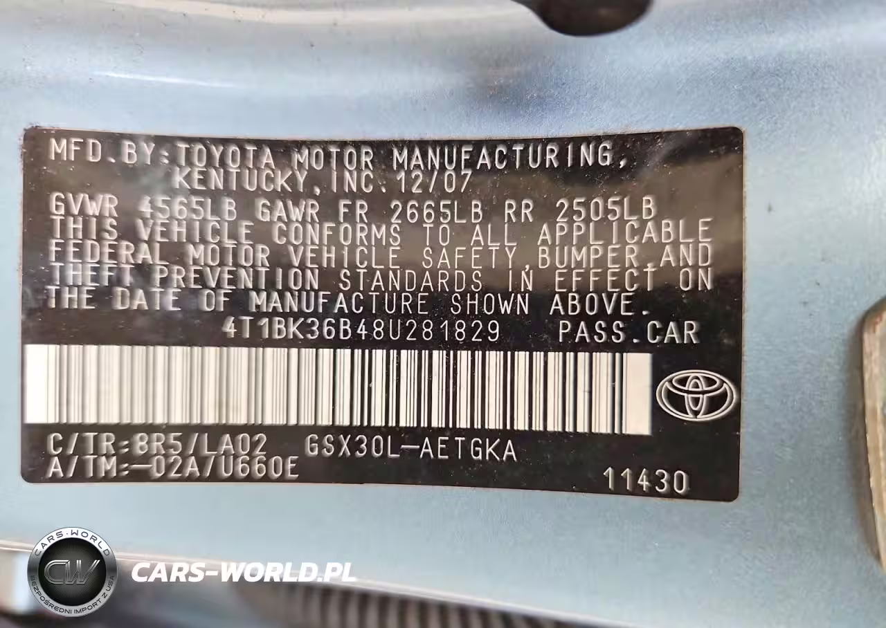 2008 Toyota Avalon Xls VIN:4T1BK36B48U281829 - 12