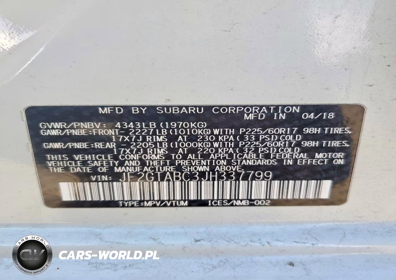 2018 Suba Crosstrek Premium VIN:JF2GTABC3JH337799 - 13