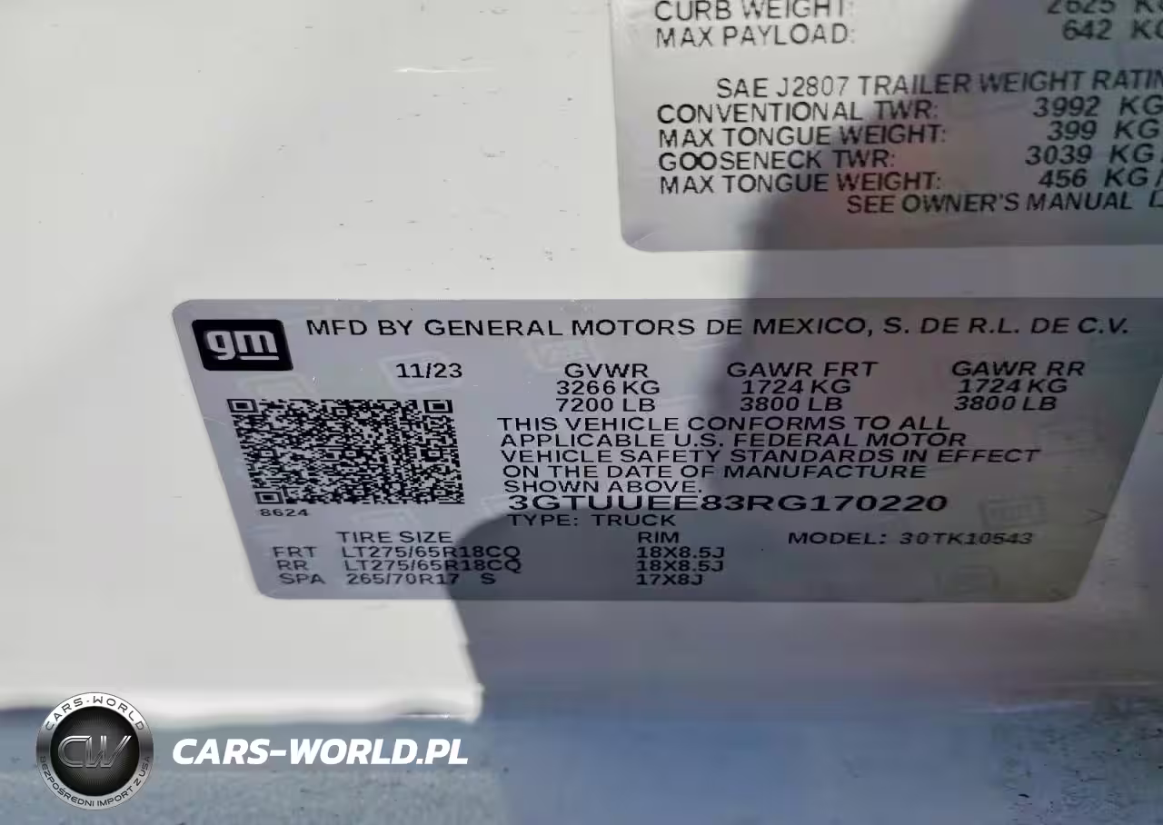 2024 GMC Sierra K1500 At4 VIN:3GTUUEE83RG170220 - 12
