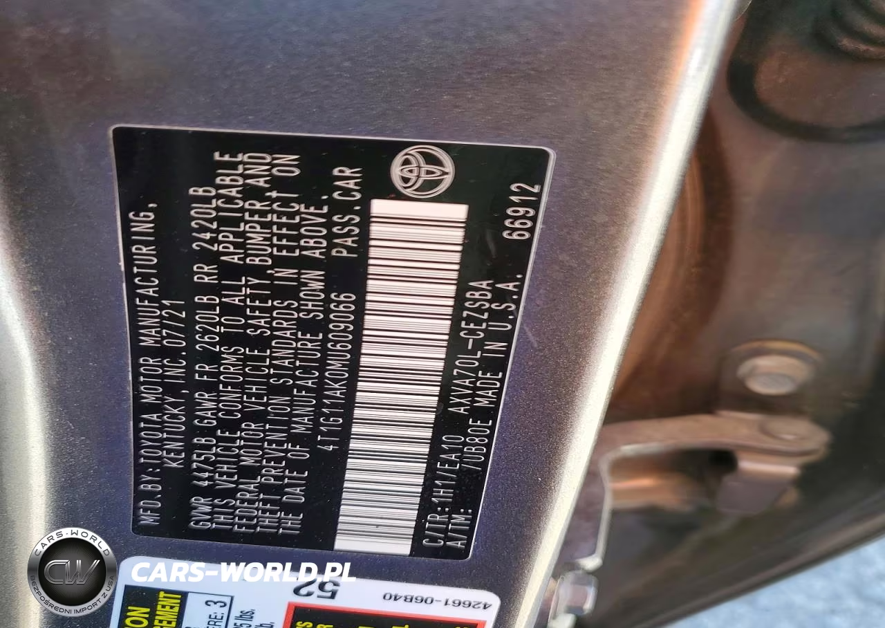 2021 Toyota Camry Se VIN:4T1G11AK0MU609066 - 12