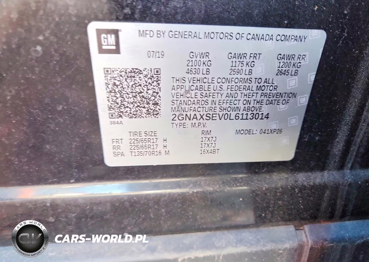 2020 Chevrolet Equinox Ls VIN:2GNAXSEV0L6113014 - 13