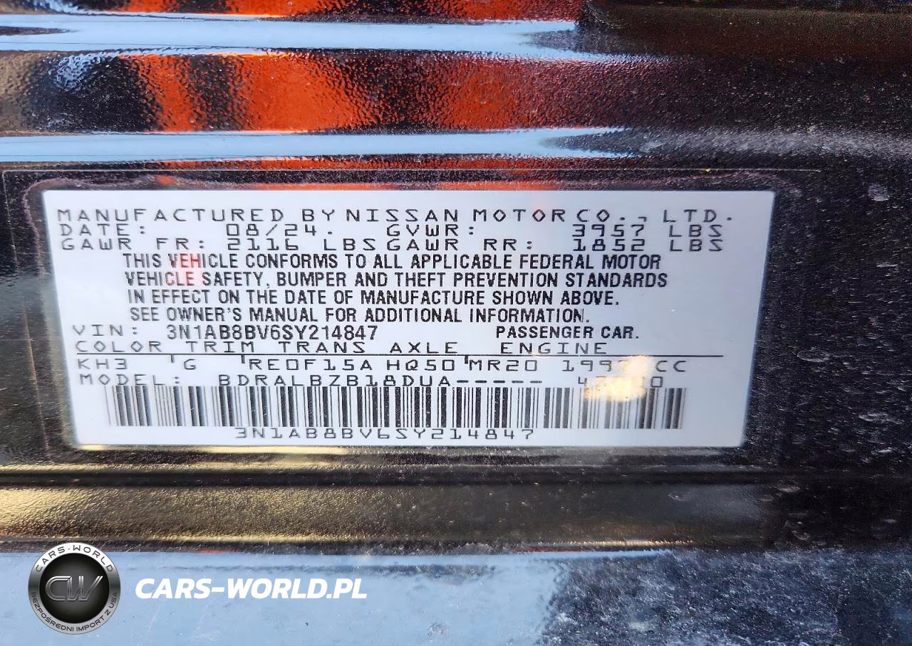 2025 Nissan Sentra S VIN:3N1AB8BV6SY214847 - 12
