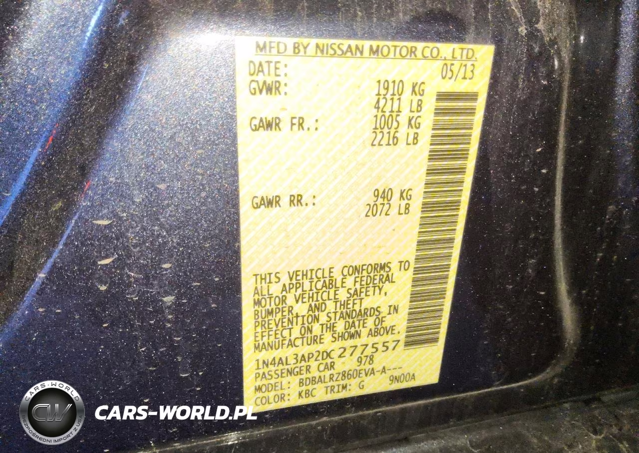 2013 Nissan Altima 2.5 VIN:1N4AL3AP2DC277557 - 12