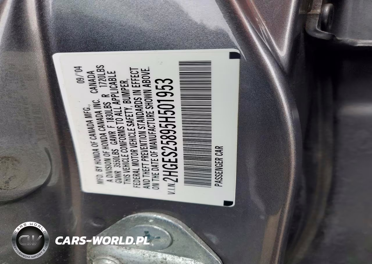2005 Honda Civic VIN:2HGES25895H501953 - 12