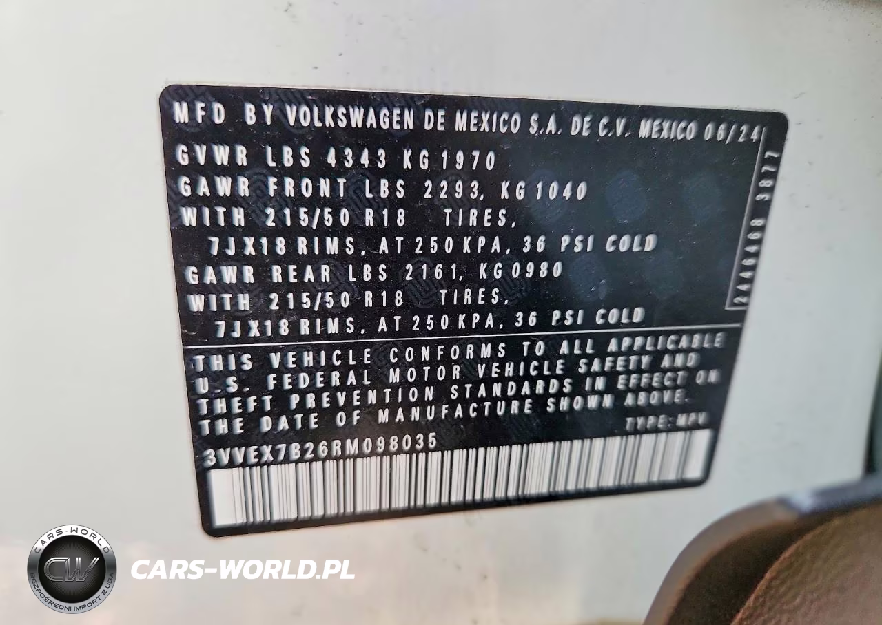 2024 Volkswagen Taos Se VIN:3VVEX7B26RM098035 - 14