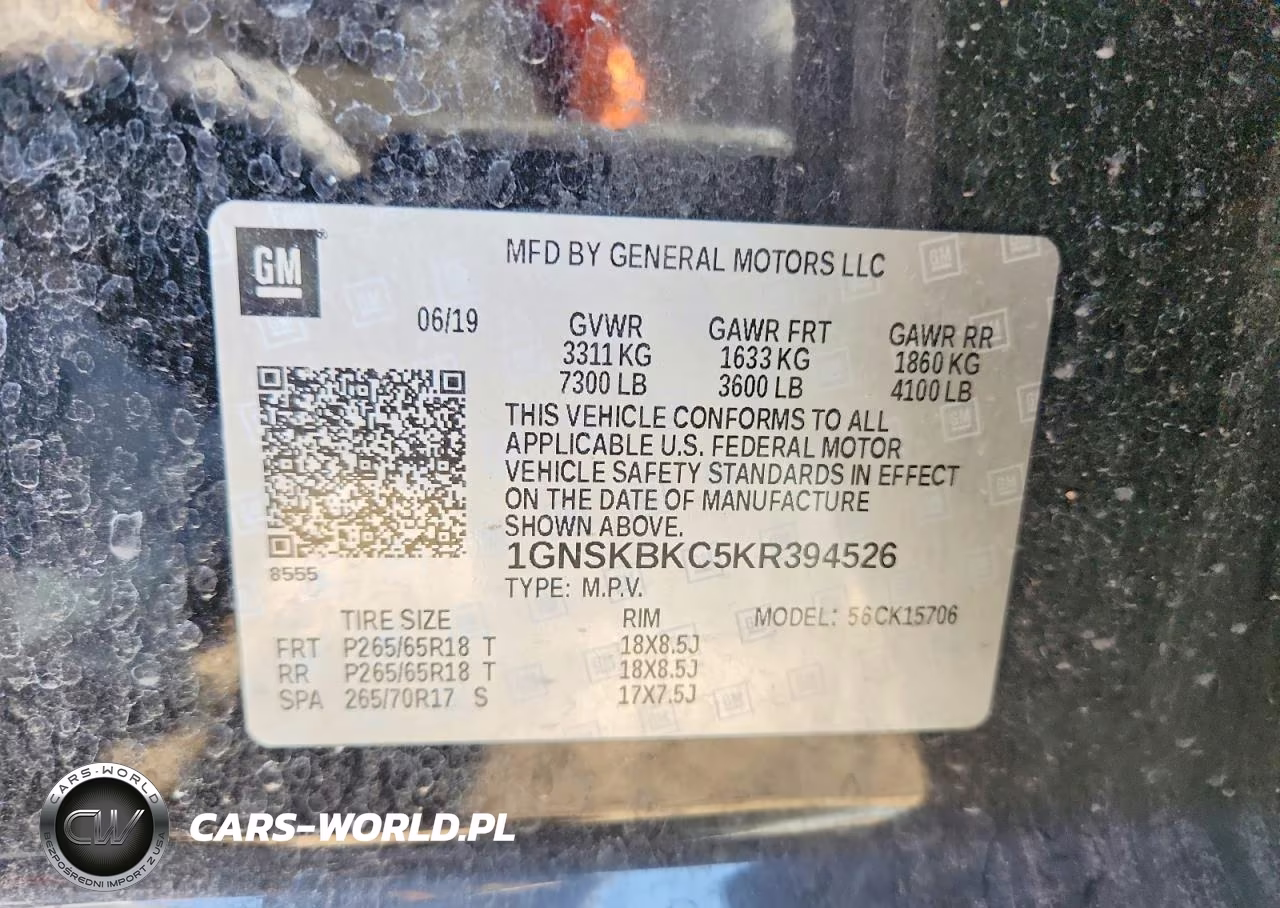 2019 Chevrolet Tahoe K1500 Lt VIN:1GNSKBKC5KR394526 - 12