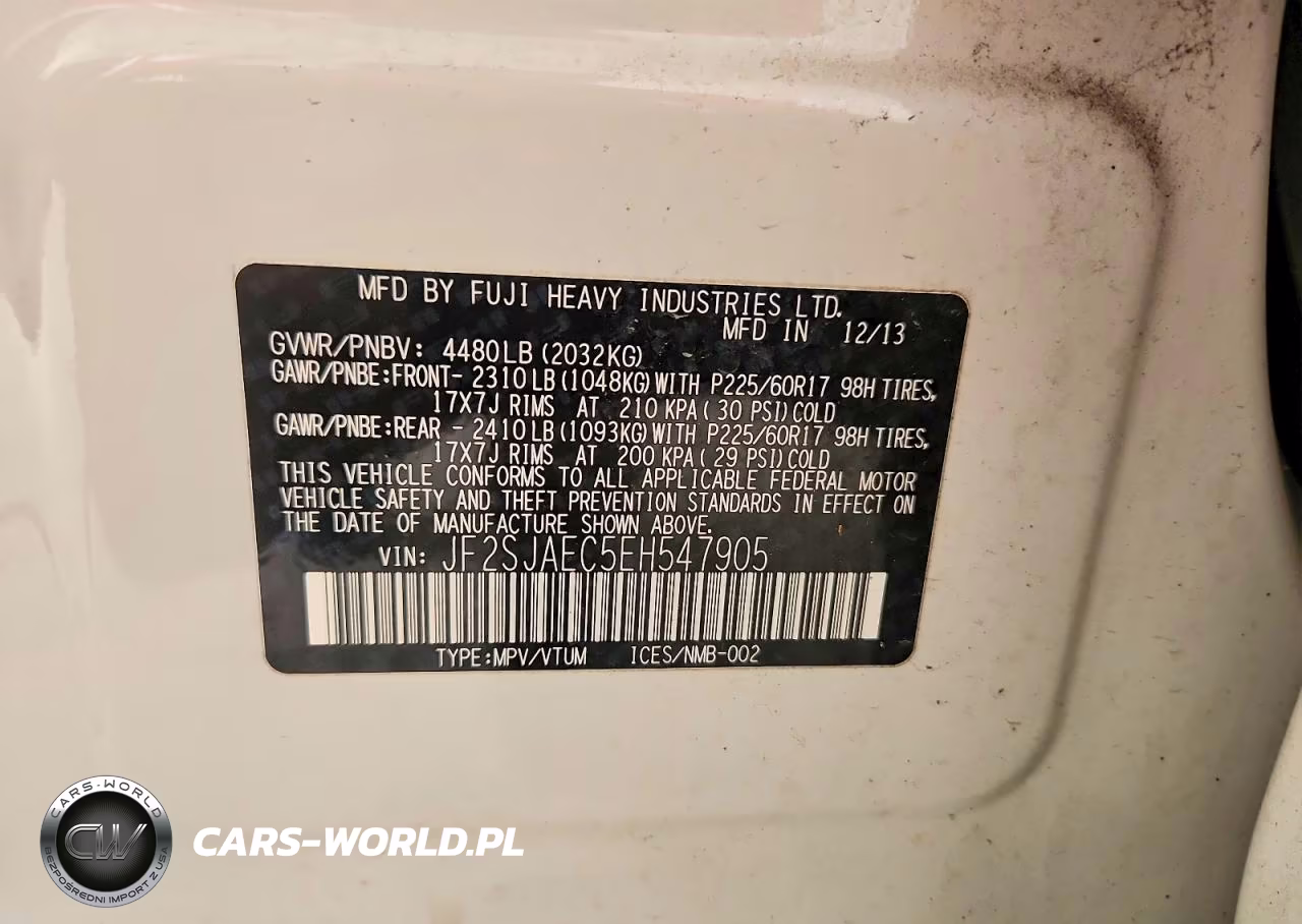 2014 Subaru Forester VIN:JF2SJAEC5EH547905 - 12