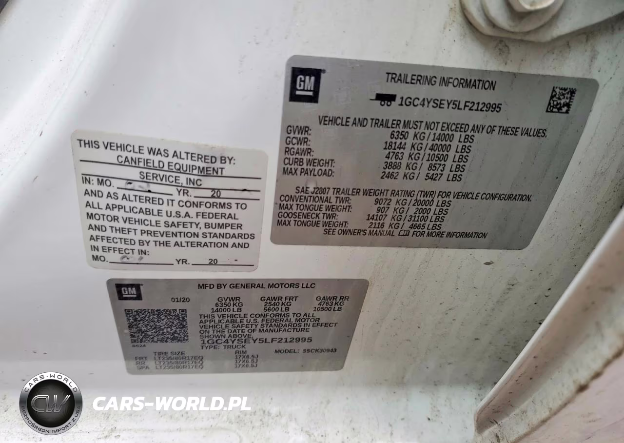 2020 Chevrolet 3500 VIN:1GC4YSEY5LF212995 - 13
