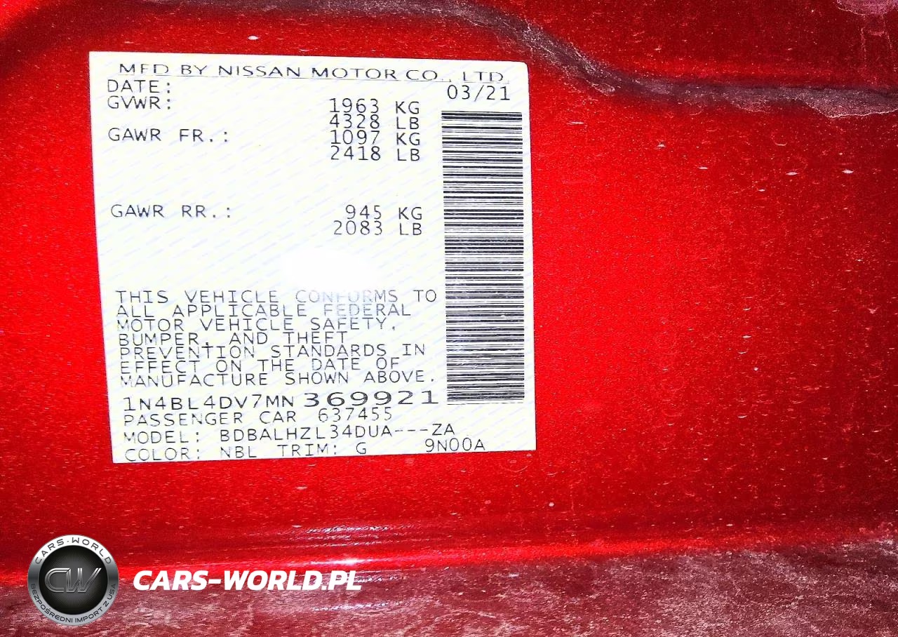 2021 Nissan Altima 2.5 Sv VIN:1N4BL4DV7MN369921 - 12